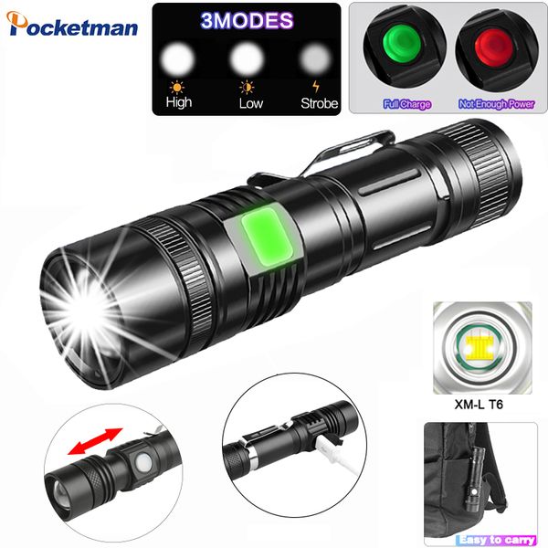 Super Bright 8000lm Tactical Led Torch Usb Rechargeable Xhp50 18650 Battery 5 Models Zoom