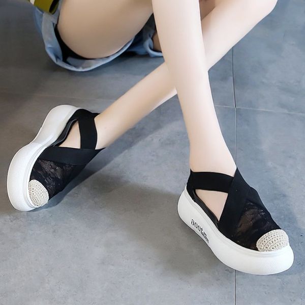 round toe shoes elegant female footwear casual sneaker platform new dress summer breathable creepers boat pu pvc solid, Black
round toe shoes elegant female footwear casual sneaker platform new dress summer breathable creepers boat pu pvc solid, Black