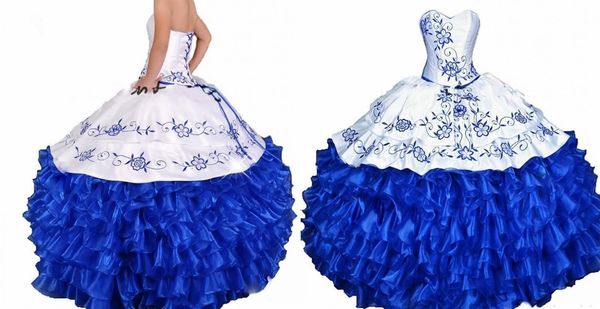 white royal blue ball gown quinceanera dresses 2020 lace embroidery ruffles lace-up corset sweet 16 dress vestidos de 15 anos, Blue;red
white royal blue ball gown quinceanera dresses 2020 lace embroidery ruffles lace-up corset sweet 16 dress vestidos de 15 anos, Blue;red