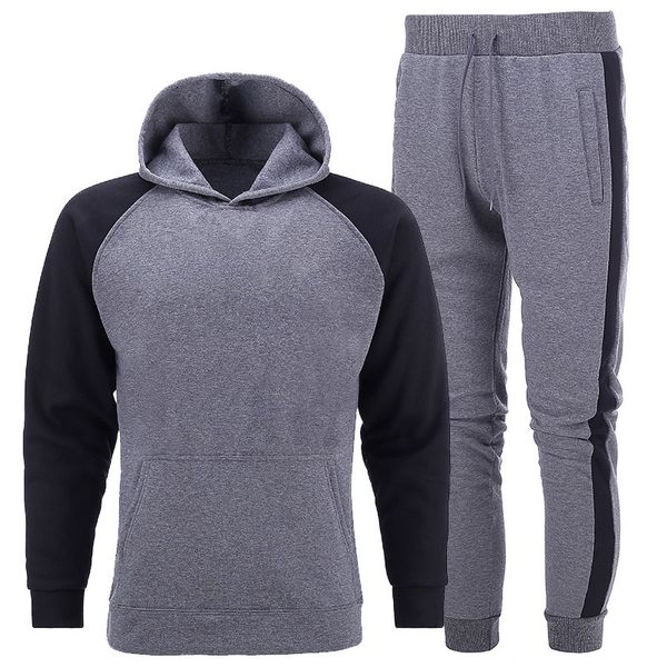 gym clothing casual training suit men's pullover warm fleece long-sleeved cotton and trousers, White;black
gym clothing casual training suit men's pullover warm fleece long-sleeved cotton and trousers, White;black