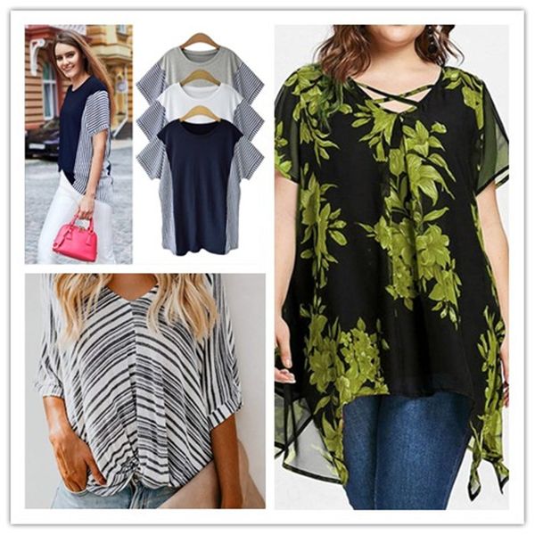 womens double layer chiffon tshirts 5xl summer designer cross floral print irregular loose tees females plus size fashion casual clothes, White
womens double layer chiffon tshirts 5xl summer designer cross floral print irregular loose tees females plus size fashion casual clothes, White