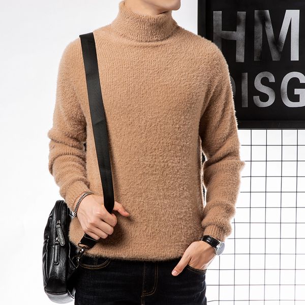 020 new style men imitation mink male red winter brushed and thick korean-style warm high collar sweater, White;black
020 new style men imitation mink male red winter brushed and thick korean-style warm high collar sweater, White;black