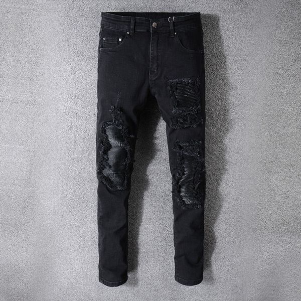 men's jeans men patchwork slim fit stretch denim biker for motorcycle casual skinny patch ripped distressed pant, Blue
men's jeans men patchwork slim fit stretch denim biker for motorcycle casual skinny patch ripped distressed pant, Blue