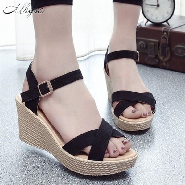 mhysa 2020 summer buckle women's sandals flock fashion wedges sandals open toe women sandals dress women shoes sandalia feminina y20062, Black
mhysa 2020 summer buckle women's sandals flock fashion wedges sandals open toe women sandals dress women shoes sandalia feminina y20062, Black