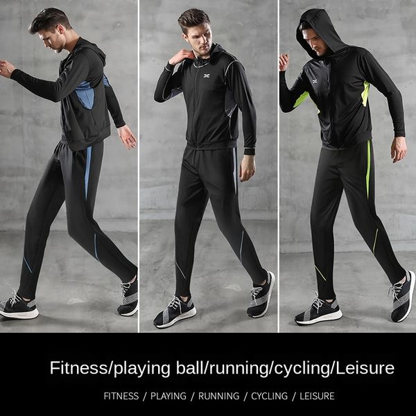 dvlnd new 2020 suit men's casual loose trousers sports pants jacket sports pants hooded running jacket outdoor morning running five-pie, White;black
dvlnd new 2020 suit men's casual loose trousers sports pants jacket sports pants hooded running jacket outdoor morning running five-pie, White;black