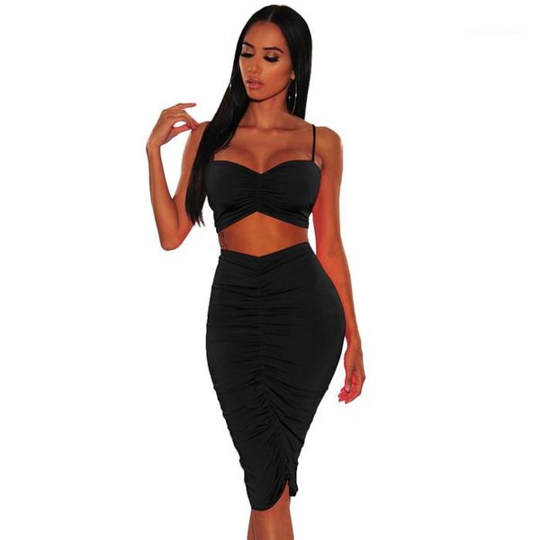 women slim ruched bodycon dresses summer casual women set dress spaghetti strap two piece dress, White
women slim ruched bodycon dresses summer casual women set dress spaghetti strap two piece dress, White