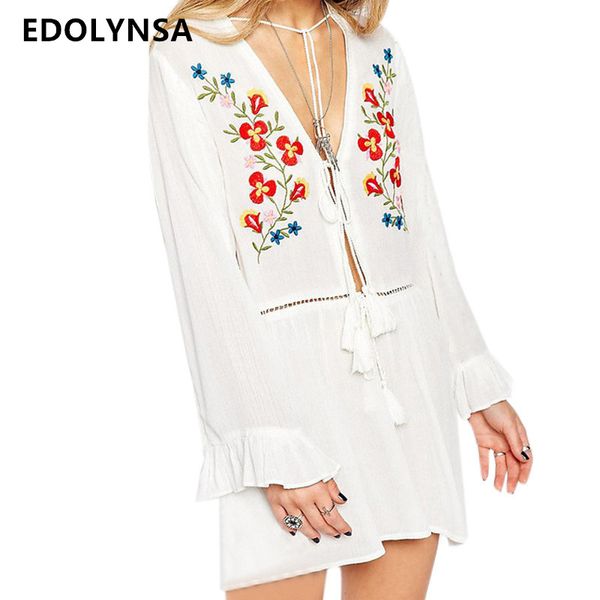 casual dresses lace up hollow out front open mini dress deep v neck floral embroidered long sleeve white cotton beachwear tunic n559, Black;gray
casual dresses lace up hollow out front open mini dress deep v neck floral embroidered long sleeve white cotton beachwear tunic n559, Black;gray