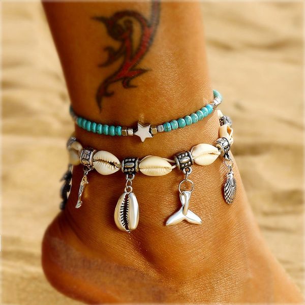 bohemian shell anklets for women vintage handmade stone beads star anklet bracelet on leg new beach barefoot sandal foot jewelry t200714, Red;blue
bohemian shell anklets for women vintage handmade stone beads star anklet bracelet on leg new beach barefoot sandal foot jewelry t200714, Red;blue