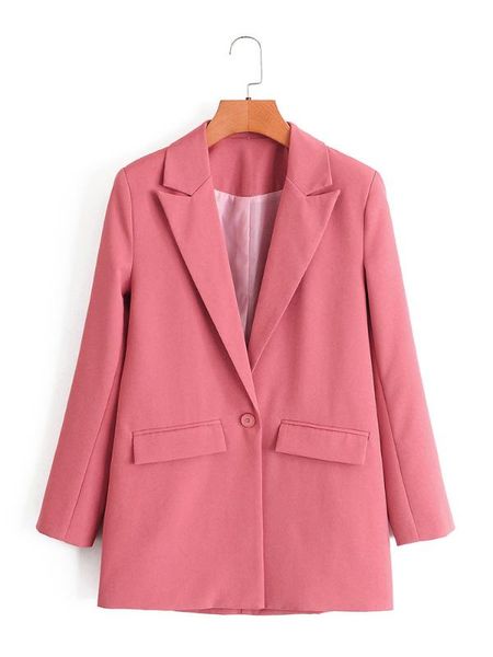 biaoruina women's minimalist single button pink long blazer notched collar loose casual elegant coat outerwear for office lady, White;black
biaoruina women's minimalist single button pink long blazer notched collar loose casual elegant coat outerwear for office lady, White;black