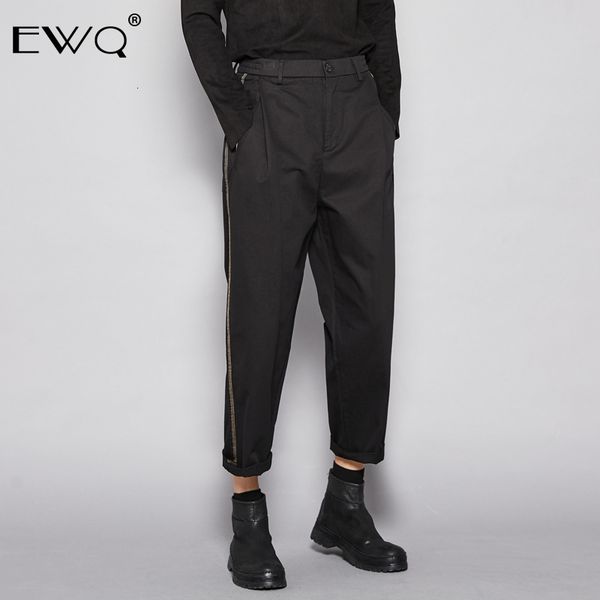 ewq / 2020 spring new three-dimensional casual men's trousers england style directly loose wide leg ankle-length pants 9y0096, White;black
ewq / 2020 spring new three-dimensional casual men's trousers england style directly loose wide leg ankle-length pants 9y0096, White;black