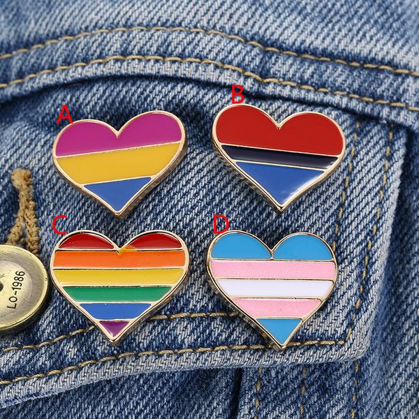 2 pcs creative heart shaped letter badge brooch dont be a dick love rainbow brooch, Gray