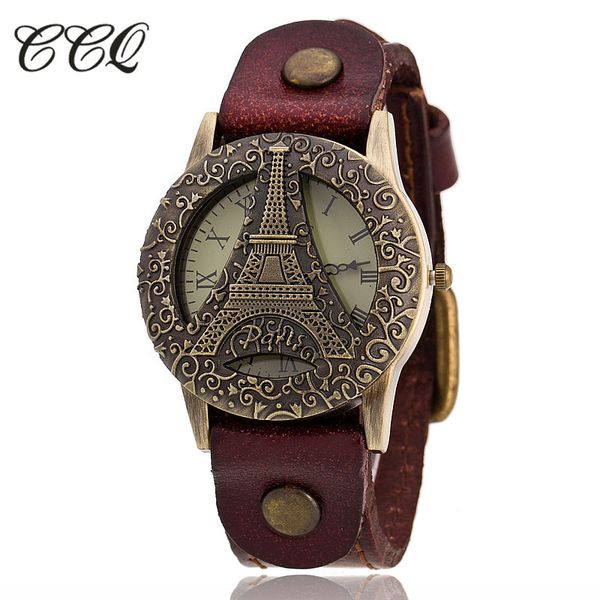ccq brand vintage cow leather bracelet tower watch casual luxury women wristwatch quartz watch relogio feminino c33, Slivery;brown
ccq brand vintage cow leather bracelet tower watch casual luxury women wristwatch quartz watch relogio feminino c33, Slivery;brown