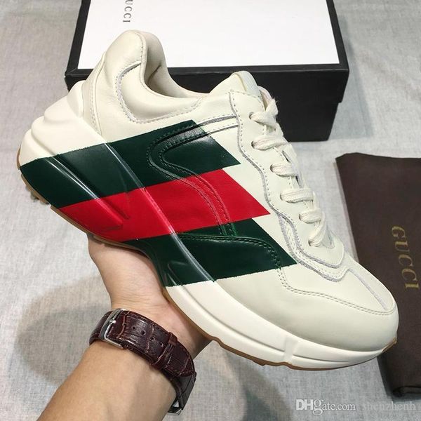 luxury men 's rhyton leather sneaker with print men 's shoes comfortable classic design vintage footwears casual sports lace -up, Black
luxury men 's rhyton leather sneaker with print men 's shoes comfortable classic design vintage footwears casual sports lace -up, Black