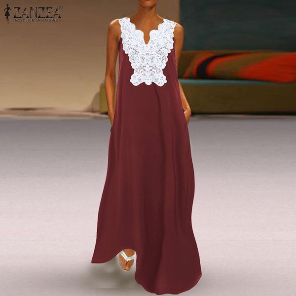 zanzea women fashion party summer vestidos patchwork lace v-neck long maxi dress sleeveless sundress pockets robe plus size, Black;gray
zanzea women fashion party summer vestidos patchwork lace v-neck long maxi dress sleeveless sundress pockets robe plus size, Black;gray