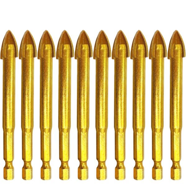 10pcs cross spear head drill bits 1/4inches ceramic tile marble glass drill bit hex shank drilling bit
10pcs cross spear head drill bits 1/4inches ceramic tile marble glass drill bit hex shank drilling bit