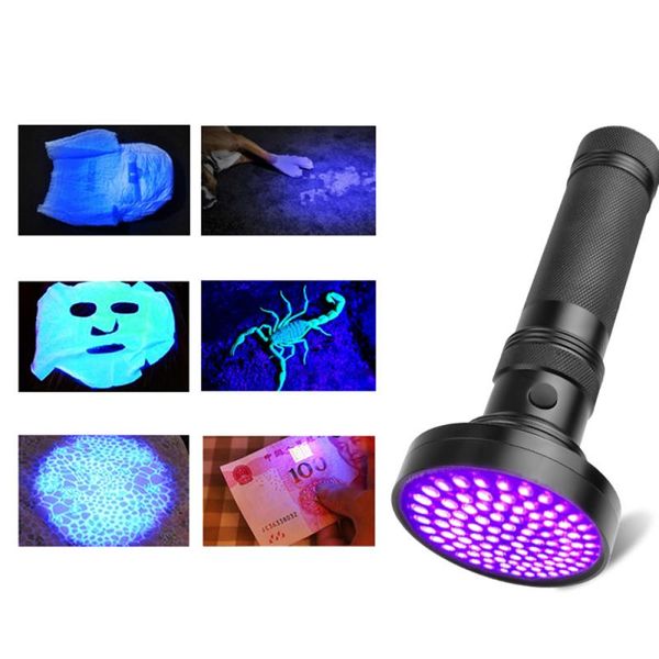 100led Purple Light Germicidal Lamp Multifunction Anti-counterfeit Labels Light Aluminum Alloy Detector