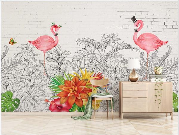 3d room wallpaper custom p mural on the wall flamingo leaf plant tv background home decor wallpaper for living room
3d room wallpaper custom p mural on the wall flamingo leaf plant tv background home decor wallpaper for living room