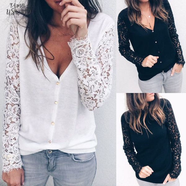 2020 new elegant women long sleeve loose lace casual hollow out solid t shirt slim fashion clothes 2 colors, White
2020 new elegant women long sleeve loose lace casual hollow out solid t shirt slim fashion clothes 2 colors, White