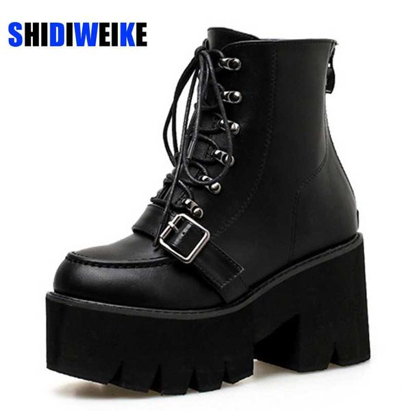 2020 metal chains chunky platform women's boots round toe boots women winter black punk goth ab902
2020 metal chains chunky platform women's boots round toe boots women winter black punk goth ab902
