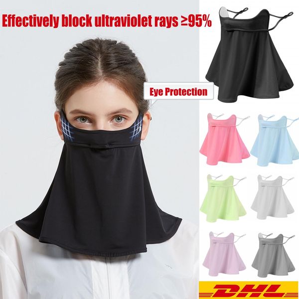 

DHL Ice Silk Mask For Women Summer Outdoor Cycling Woman's Scarf Masks Breathable Collar Face-mount Sunscreen Breathable Cool FY6243