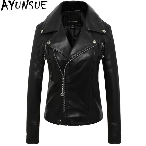 ayunsue 100% real leather jacket women 2020 spring autumn short sheepskin coat korean leather jackets femme chaqueta cuero mujer, Black
ayunsue 100% real leather jacket women 2020 spring autumn short sheepskin coat korean leather jackets femme chaqueta cuero mujer, Black
