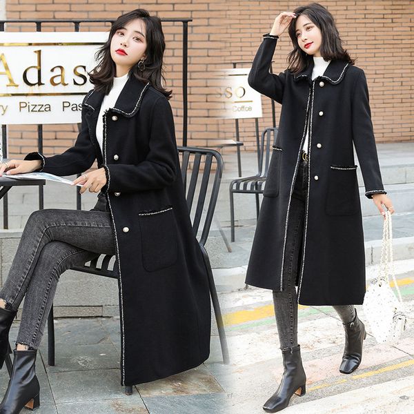 women's wool & blends women 2021 winter jackets casual fashion long woolen coat female single breasted loose type ladies square collar, Black
women's wool & blends women 2021 winter jackets casual fashion long woolen coat female single breasted loose type ladies square collar, Black