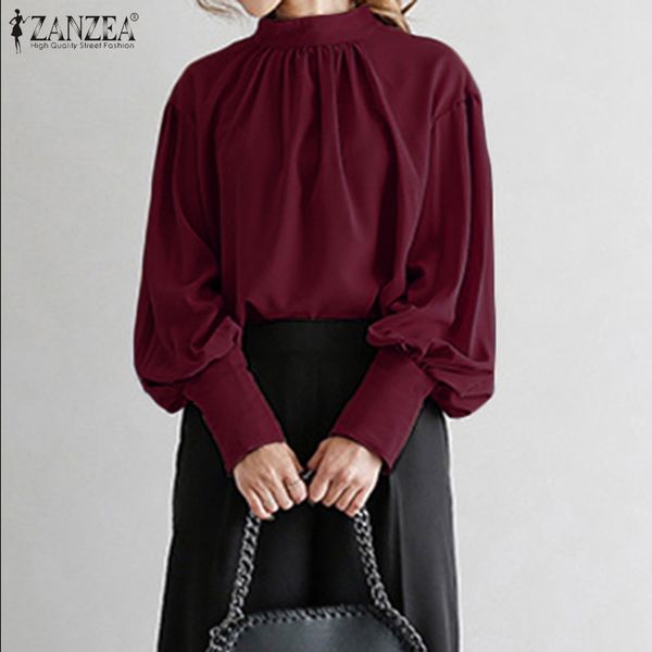 2020 fashion zanzea women puff sleeve stand collar blouse lady work office chic shirts elegant solid tunic chemise oversize, White
2020 fashion zanzea women puff sleeve stand collar blouse lady work office chic shirts elegant solid tunic chemise oversize, White