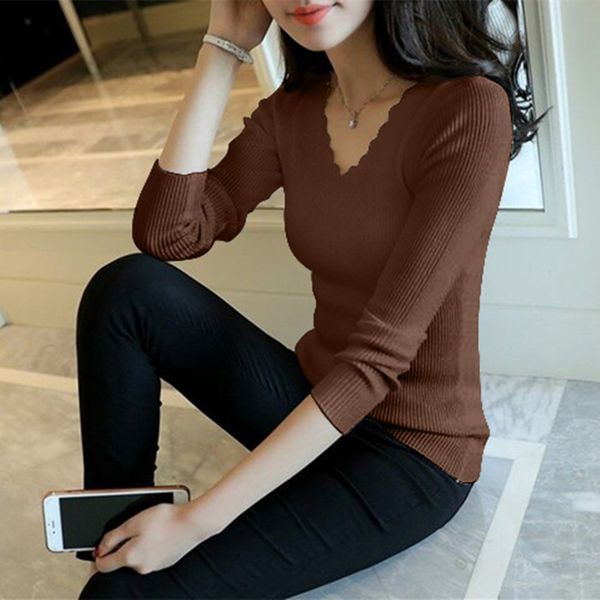 sueter mujer invierno 2020 autumn winter women sweaters and pullovers v neck long sleeve solid slim knitted pull femme, White;black
sueter mujer invierno 2020 autumn winter women sweaters and pullovers v neck long sleeve solid slim knitted pull femme, White;black