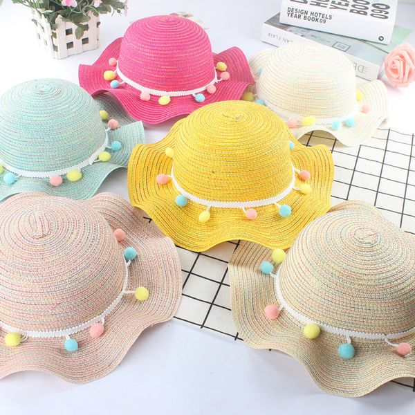 summer colorful tassel balls kids straw hats children beach cap baby pgraphy props baby girl hat sun visor caps, Yellow
summer colorful tassel balls kids straw hats children beach cap baby pgraphy props baby girl hat sun visor caps, Yellow