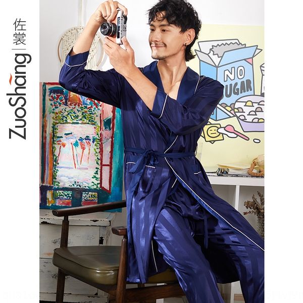 yilkx 2019 осень новый пижамы pajamaspajamas полосатый халат сорочка два чехлов комплект 1055 2019 осень новый мужской жаккардовый pajamasho, Black;brown 
yilkx 2019 осень новый пижамы pajamaspajamas полосатый халат сорочка два чехлов комплект 1055 2019 осень новый мужской жаккардовый pajamasho, Black;brown