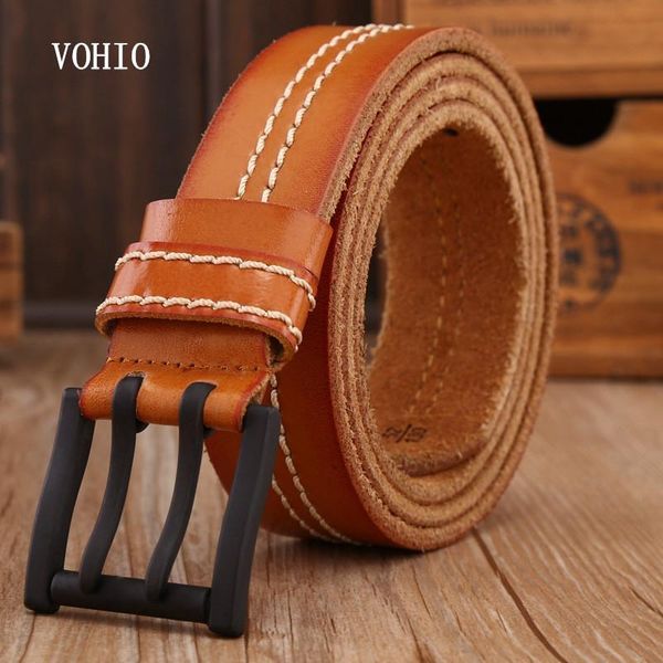 vohio 2017 genuine leather belt black buckle casual pants two needle buckle belt head creams men's two threads jeans brand, Black;brown
vohio 2017 genuine leather belt black buckle casual pants two needle buckle belt head creams men's two threads jeans brand, Black;brown