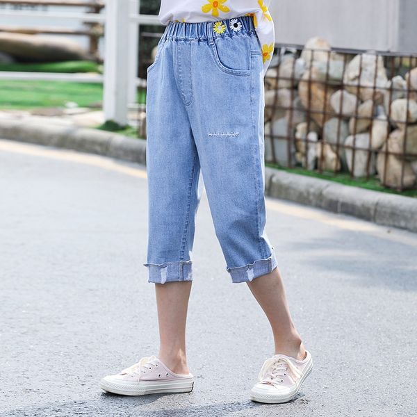 g27qr 2020 and wear jeans new girl's pants jeans medium and large children's korean style hole capri pants all-match children', Blue
g27qr 2020 and wear jeans new girl's pants jeans medium and large children's korean style hole capri pants all-match children', Blue