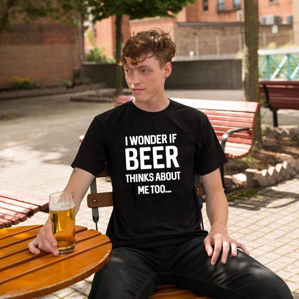 men's t-shirts mens i wonder if beer thinks about me too funny brewing drinking t shirt men short sleeve hipster tee cool clothing, White;black
men's t-shirts mens i wonder if beer thinks about me too funny brewing drinking t shirt men short sleeve hipster tee cool clothing, White;black