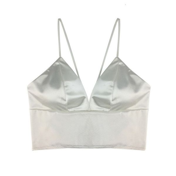 sexy crop top женщины bralette сатин топы женские бретели спагетти ремень обрезается feminino t shirt крючком camis, White
sexy crop top женщины bralette сатин топы женские бретели спагетти ремень обрезается feminino t shirt крючком camis, White