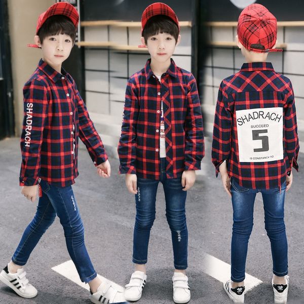 u5mxg boys' 2020 spring coat and autumn plaid shirt medium and large children's long sleeve loose korean hipster all-match shirt c, White;black
u5mxg boys' 2020 spring coat and autumn plaid shirt medium and large children's long sleeve loose korean hipster all-match shirt c, White;black