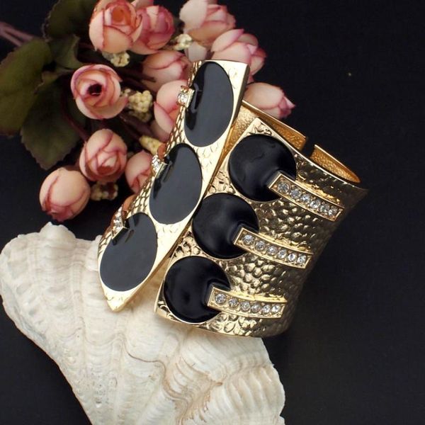 ukmoc fashion women exaggerate cuff bangles gold color metal black glaze rhinestone statement charm jewelry accessories b264
ukmoc fashion women exaggerate cuff bangles gold color metal black glaze rhinestone statement charm jewelry accessories b264