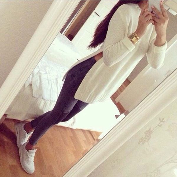 women side split pullovers knitted sweater white gray ladies autumn winter fashion casual long sleeve o-neck pull femme, White;black
women side split pullovers knitted sweater white gray ladies autumn winter fashion casual long sleeve o-neck pull femme, White;black
