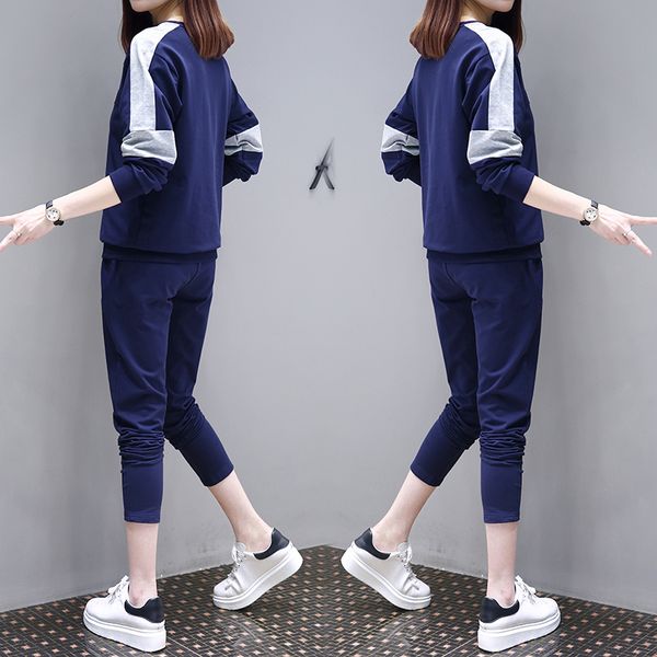 2020 autumn plus size new long sleeve o neck patch work womens hoodies + long casual pants two-piece outfit sport sets d101, Gray
2020 autumn plus size new long sleeve o neck patch work womens hoodies + long casual pants two-piece outfit sport sets d101, Gray