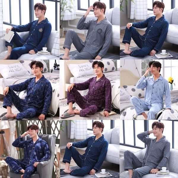middle-aged men's pajamas cotton autumn new cardigan double-sided 158 series set home clothes home clothes set, Black;brown
middle-aged men's pajamas cotton autumn new cardigan double-sided 158 series set home clothes home clothes set, Black;brown