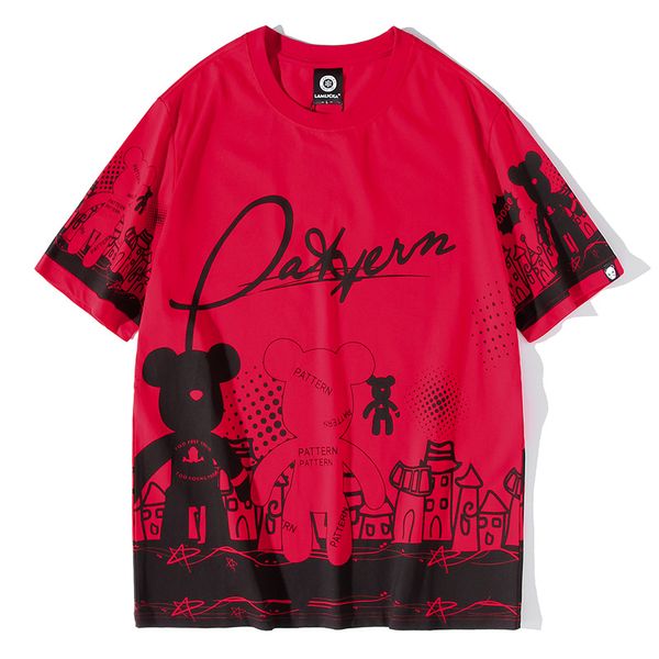 summer couples short-sleeved t-shirt cartoon violent bear printed round neck half-sleeve youth men and women popular brand casual large size, White;black
summer couples short-sleeved t-shirt cartoon violent bear printed round neck half-sleeve youth men and women popular brand casual large size, White;black