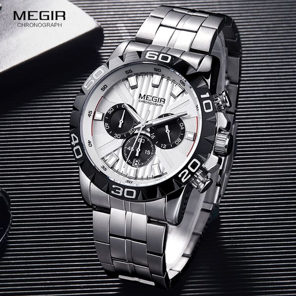 megir men's business chronograph quartz watches stainless steel waterproof luminous dress wristwatch man relogios 2087 white, Slivery;brown
megir men's business chronograph quartz watches stainless steel waterproof luminous dress wristwatch man relogios 2087 white, Slivery;brown