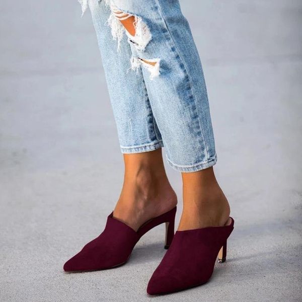 female pointed toe elegant office ladies slippers summer women's sandals outside slides flock solid shoes fashion footwear 2020, Black
female pointed toe elegant office ladies slippers summer women's sandals outside slides flock solid shoes fashion footwear 2020, Black