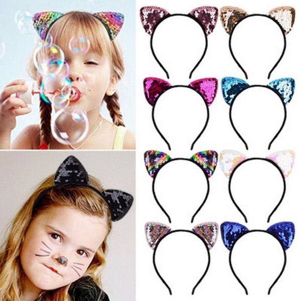 2020girls cute sequins cat ears headband halloween hairbands baby hair wrap bandana kawaii head bands birthday party accessories, Slivery;white 
2020girls cute sequins cat ears headband halloween hairbands baby hair wrap bandana kawaii head bands birthday party accessories, Slivery;white