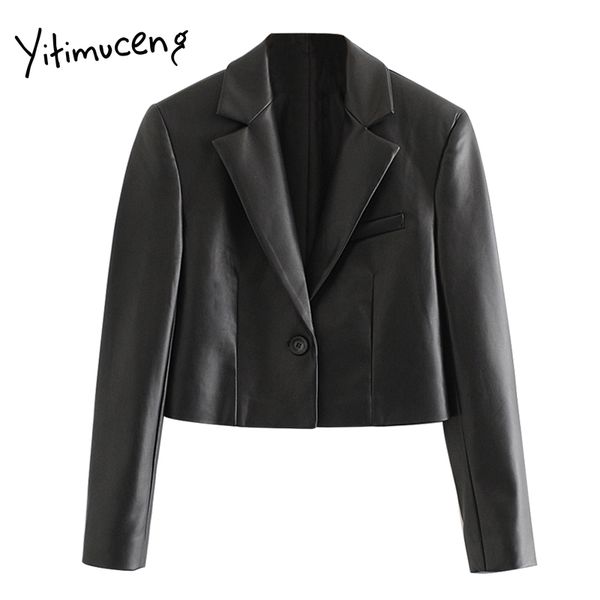 women's leather & faux yitimuceng black pu jacket 2021 casual fashion single button v neck female coat water-washed women
women's leather & faux yitimuceng black pu jacket 2021 casual fashion single button v neck female coat water-washed women