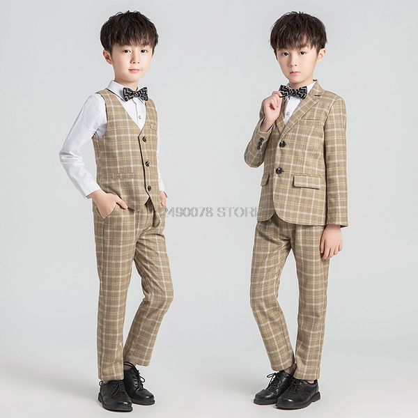 kids birthday party jacket vest pants tuxedo suit flowers boys formal wedding suit children piano prom ceremony costume 2-12y, White
kids birthday party jacket vest pants tuxedo suit flowers boys formal wedding suit children piano prom ceremony costume 2-12y, White