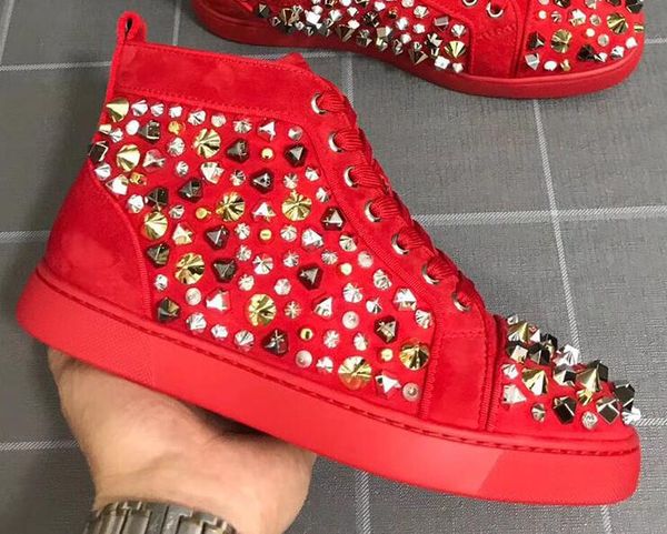 with box 2020 fashion design men sneaker red bottom black leather men dark blue suede with spikes good quality men wholesale brand
with box 2020 fashion design men sneaker red bottom black leather men dark blue suede with spikes good quality men wholesale brand