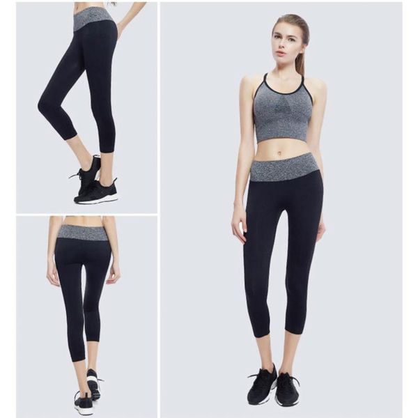 new fashion yoga training running cropped trousers women's high-elastic tight hips and thin sport pants for female fitness cloth, White;black
new fashion yoga training running cropped trousers women's high-elastic tight hips and thin sport pants for female fitness cloth, White;black