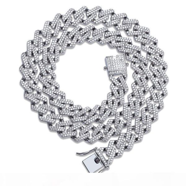 14mm link necklace men hip hop jewelry ice out 24k gold plated necklaces bling cz miami cuba chain necklace, Silver 
14mm link necklace men hip hop jewelry ice out 24k gold plated necklaces bling cz miami cuba chain necklace, Silver