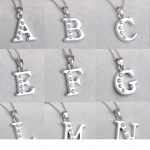 alphabet a-z letter necklace for women men lover personality titanium steel chain necklaces cz charm pendants necklaces chain necklace, Silver 
alphabet a-z letter necklace for women men lover personality titanium steel chain necklaces cz charm pendants necklaces chain necklace, Silver