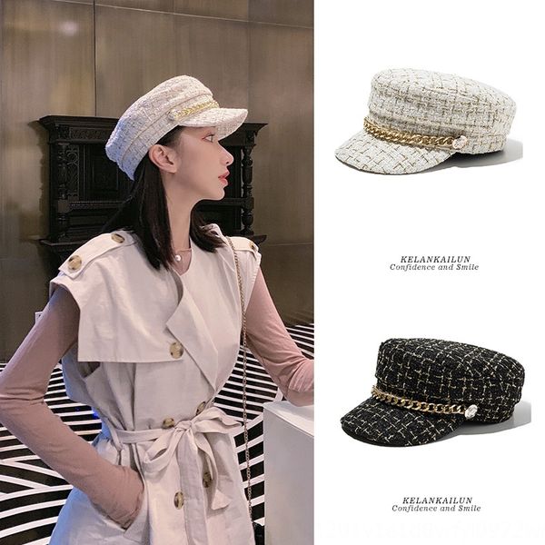 beret female korean style all-match navy beret octagonal hat ins small fragrance plaid tweed flat octagonal hat, Blue;gray
beret female korean style all-match navy beret octagonal hat ins small fragrance plaid tweed flat octagonal hat, Blue;gray